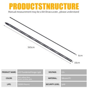 Dynamic Led Scanner Light Bar Remote Dimensions Dimension and source-spec reference image; confirm final drawing before quotation.
