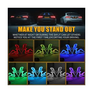 Female Figure Rgb Led Car Window Decorative Light Color Modes Color mode source graphic showing red, yellow, blue, green, ice blue, white, and pink references.