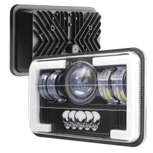 Five Bead Alien Pattern 7 Inch Square Led Headlight Front Rear Pair Front and rear product reference for buyers comparing housing style and depth.