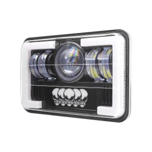 Five Bead Face Pattern 7 Inch Square Led Headlight 03 Five Bead Face Pattern 7 Inch Square Led Headlight 03 Five-Bead Face-Pattern 7 Inch Square LED Headlight side and depth reference