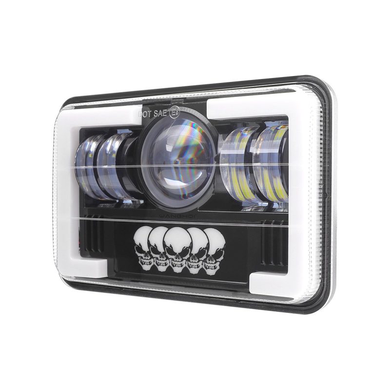 Five Bead Face Pattern 7 Inch Square Led Headlight 03 Five Bead Face Pattern 7 Inch Square Led Headlight 03 Five-Bead Face-Pattern 7 Inch Square LED Headlight side and depth reference