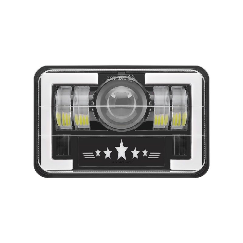 Five Bead Star Pattern 7 Inch Square Led Headlight 03 Five Bead Star Pattern 7 Inch Square Led Headlight 03 Five-Bead Star-Pattern 7 Inch Square LED Headlight side and depth reference