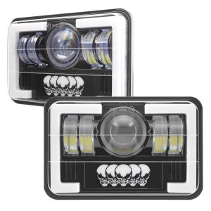 Five Skull 7 Inch Square Led Projector Headlight Front Angled Front and angled product reference for buyers checking styling and lens structure.