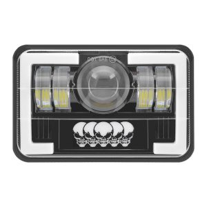 Five-Skull Pattern 7 Inch Square LED Projector Headlight