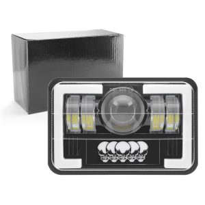 Five Skull 7 Inch Square Led Projector Headlight Packing Packing reference showing the headlight with a plain black box.
