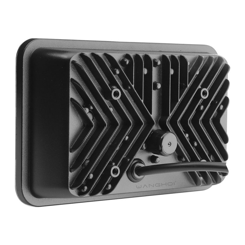 Five Skull 7 Inch Square Led Projector Headlight Rear Rear housing view showing the heat-sink structure and cable exit reference.