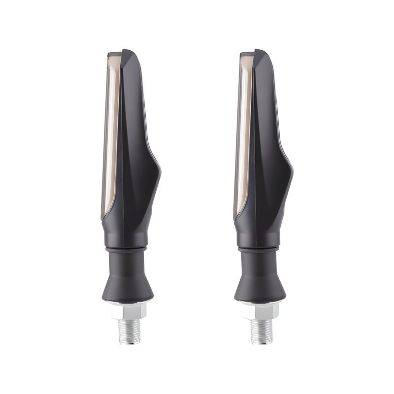 Flat Linear Motorcycle Led Drl Turn Signal 03 Side Product Pair View Side product-only view showing housing structure.
