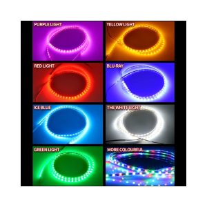 Flexible 12V Rgb Led Tube Light Strip Color Options Color option source graphic showing purple, yellow, red, blue, ice-blue, white, green, and multicolor references.