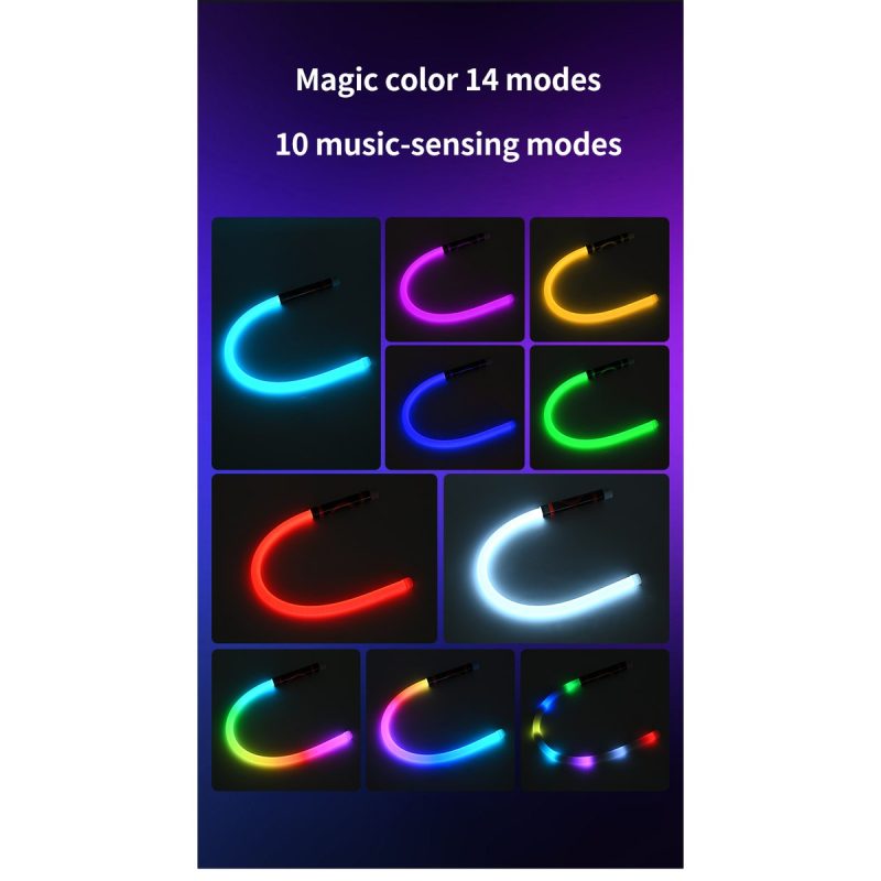 Flexible Silicone Handheld Led Work Light Color Modes Source graphic showing multi-color light references and source mode claims.