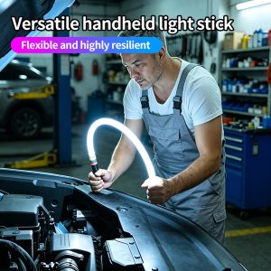 Vehicle maintenance application image showing the flexible light stick used under the hood.