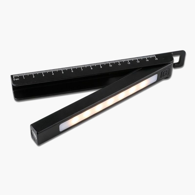 Partially opened product view showing the foldable light body and illumination direction.