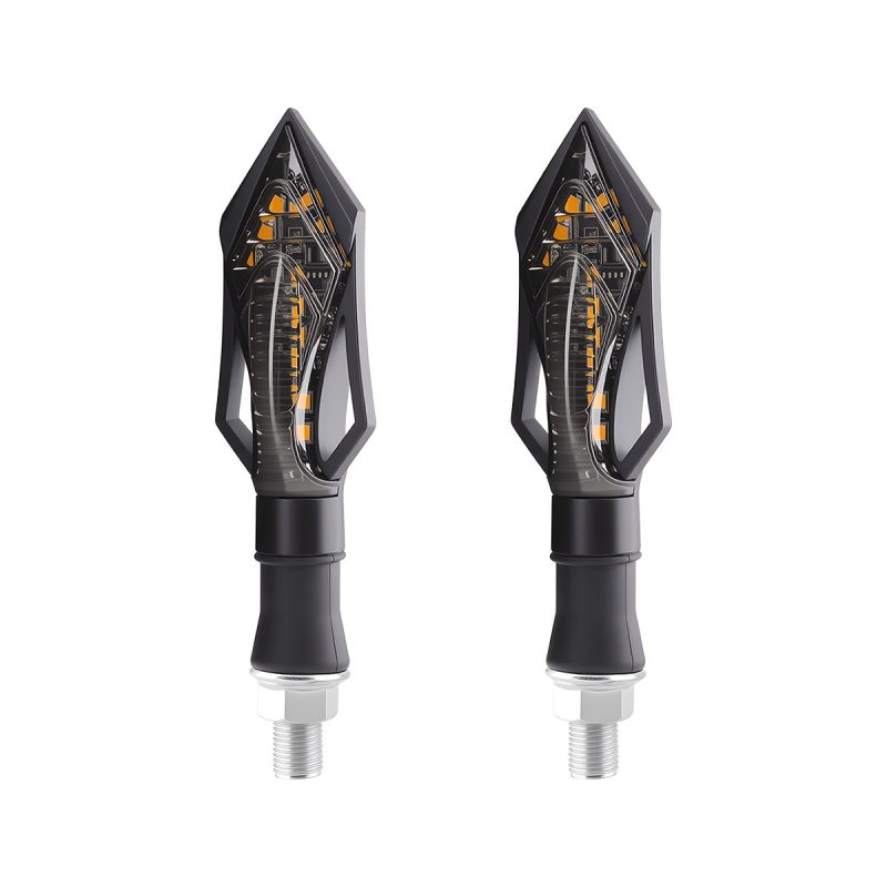 Fork Arrow Motorcycle Led Drl Turn Signal 02 Fork Arrow Motorcycle Led Drl Turn Signal 02 Fork Arrow Motorcycle LED DRL Turn Signal Pair front view reference
