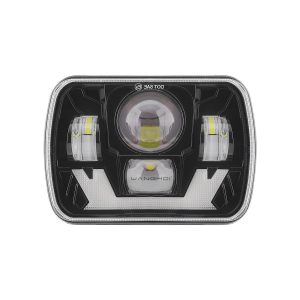 Four Bead 7 Inch Square Led Headlight 03 Four Bead 7 Inch Square Led Headlight 03 Four-Bead 7 Inch Square LED Headlight side and depth reference