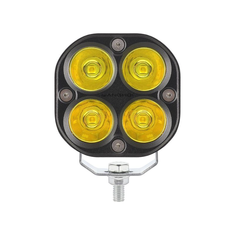 Four Leaf Clover Led Work Light Color Options 03 Clover Yellow Front Yellow lens four-leaf clover LED work light front view