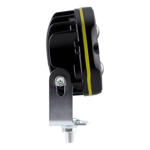 Four Lens Clover Devil Eye Led Work Light Side Profile Side profile view showing lens projection, black housing, bracket, and threaded mount.
