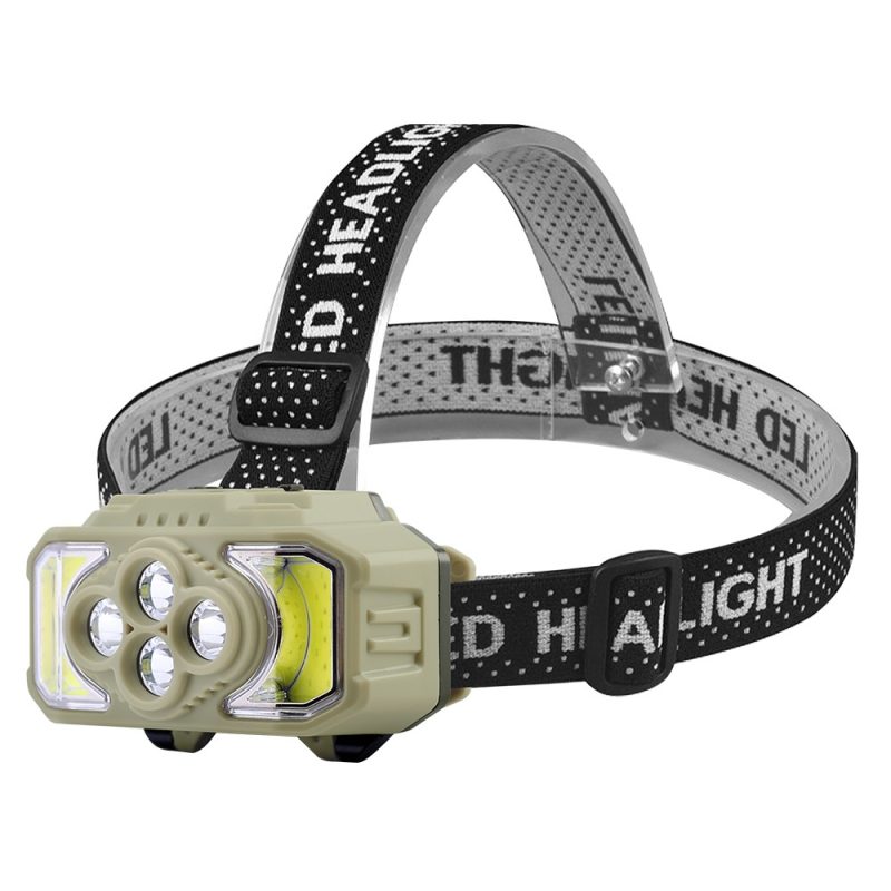 Four-Lens COB LED Head-Mounted Work Light Type-C 18650 Battery