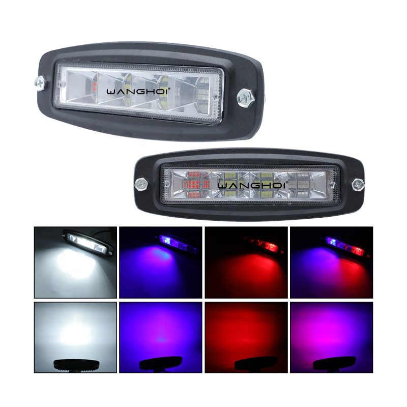 Four Row Led Red Blue Strobe Work Light Bar 05 Four Row Strobe Effects Lighting effect references for four-row LED strobe work light bar