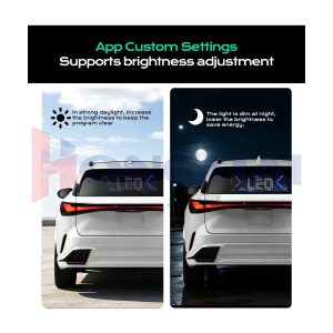 Gob Full Color Led Flexible Car Rear Window Display 06 Gob Day Night GOB full-color LED car rear window display day and night brightness graphic