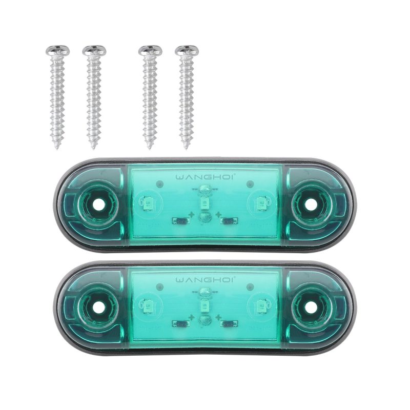 Green Long Led Truck Side Marker Light 12V 24V Ip68 03 Kit With Screws Product view showing supplied mounting screws.