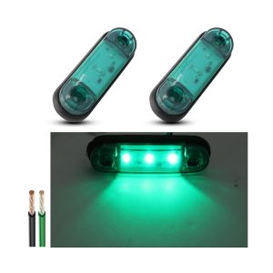 Green Long Led Truck Side Marker Light 12V 24V Ip68 04 Lit Product Reference Source lit-view image showing green output reference.