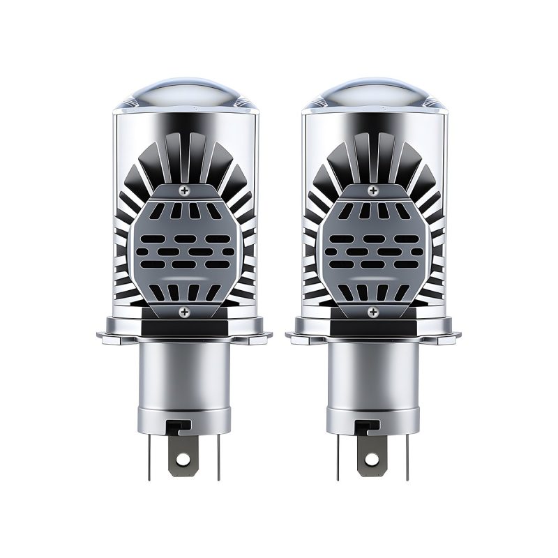 H4 Dual Lens Led Headlight Bulb Set 02 H4 Dual Rear H4 dual-lens LED headlight bulb rear heat-sink view