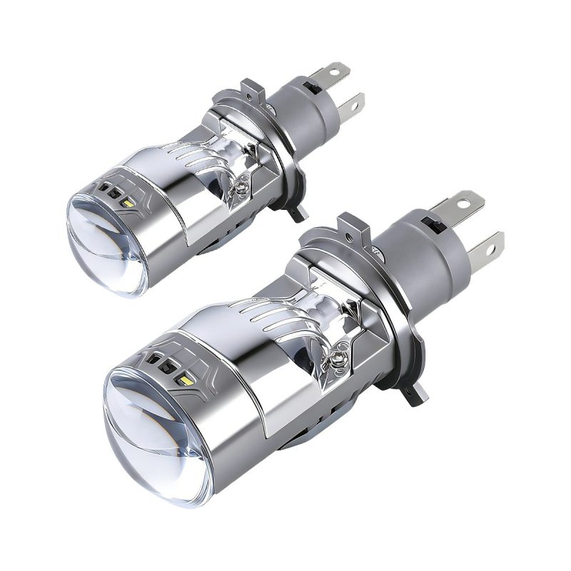 H4 Dual Lens Led Headlight Bulb Set 03 H4 Dual Pair H4 dual-lens LED headlight bulb pair angle view