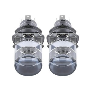 H4 Dual Lens Led Headlight Bulb Set 04 H4 Dual Front H4 dual-lens LED headlight bulb front lens view