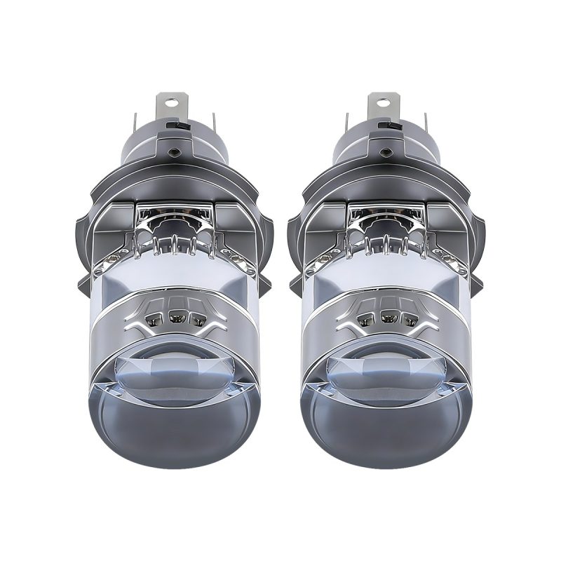 H4 Dual Lens Led Headlight Bulb Set 04 H4 Dual Front H4 dual-lens LED headlight bulb front lens view