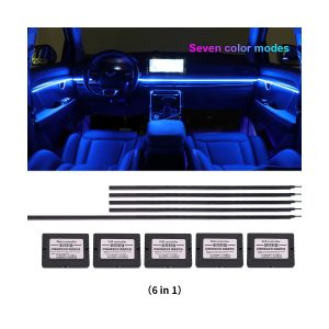 Hidden Acrylic Car Led Ambient Light Strip Kit 06 Hidden Acrylic Effect Blue interior effect reference for hidden acrylic car LED ambient light strip