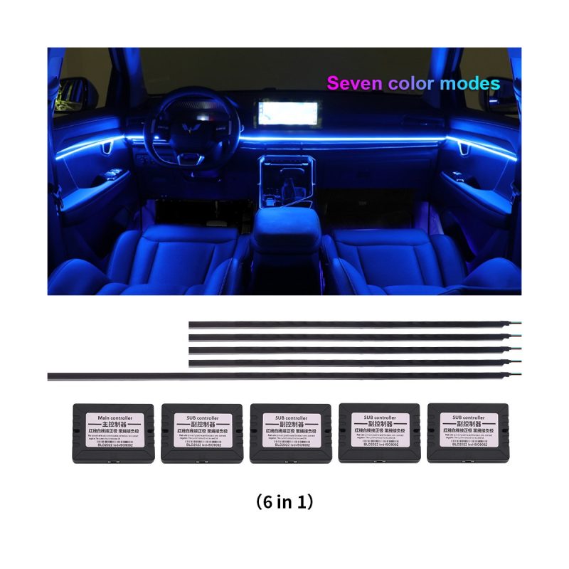 Hidden Acrylic Car Led Ambient Light Strip Kit 06 Hidden Acrylic Effect Blue interior effect reference for hidden acrylic car LED ambient light strip