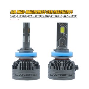 Single integrated LED headlight bulb front reference