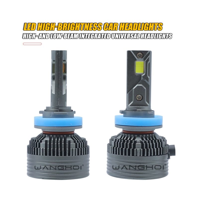 Single integrated LED headlight bulb front reference