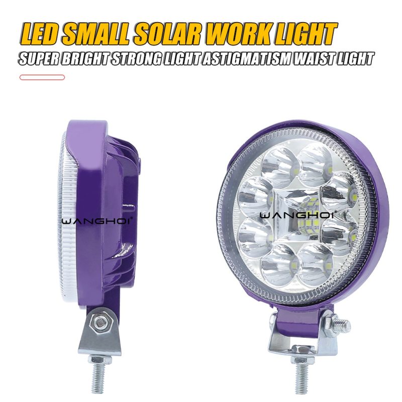 Hy 2301A Small Sun Round Led Work Light Side Housing Side housing and front view reference for installation checks.