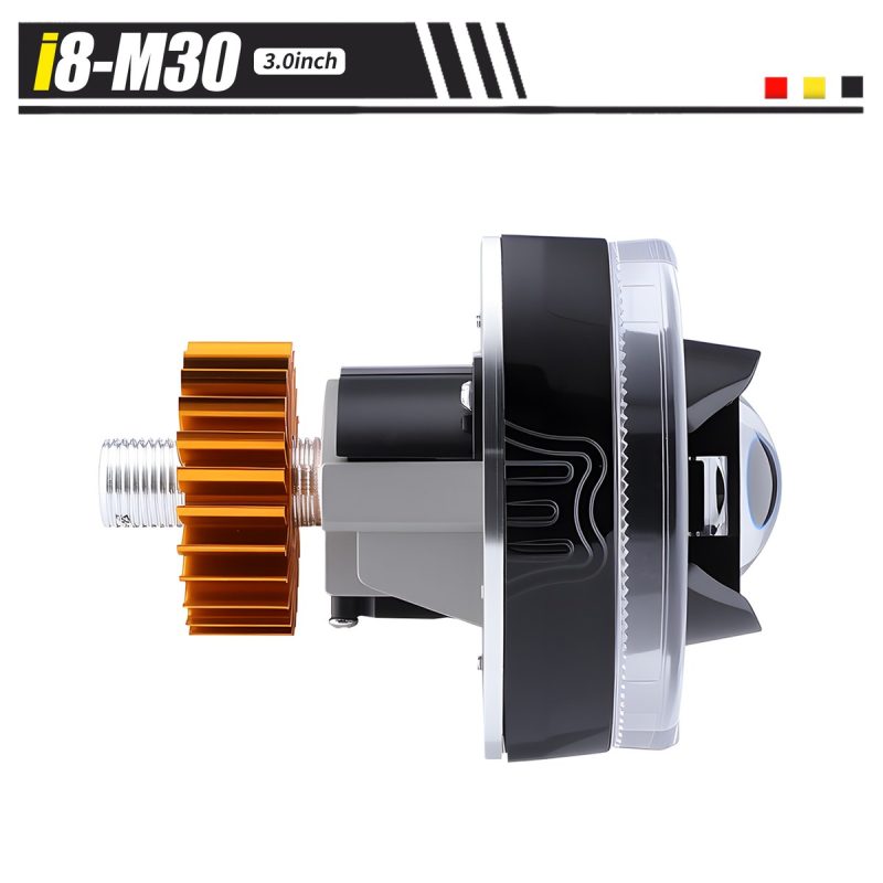 I8 M25 M30 Led Square 5D Built In Projector Headlight 05 I8 M25 M30 Projector Side Side view of i8-M25 i8-M30 LED square 5D built-in projector headlight
