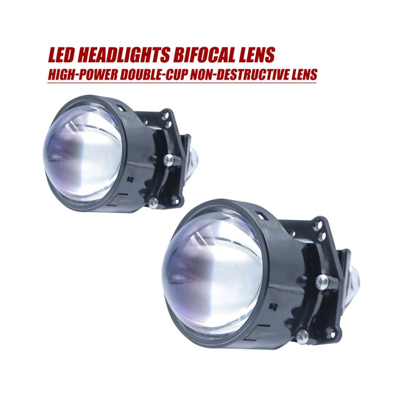 Led Bifocal Headlight Projector Lens Kit 03 Bifocal Side LED bifocal headlight projector lens kit side view