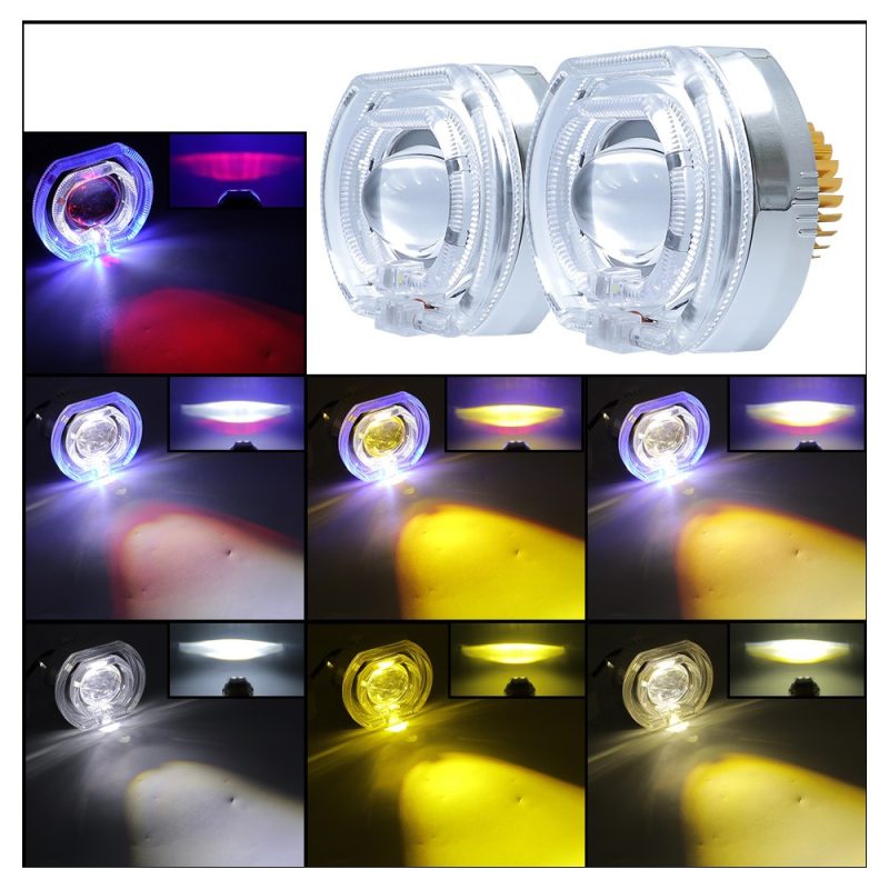 Led Devil Eye Lens Light Color Beam Reference Source image showing white, yellow, white-yellow, and blue-red color references.