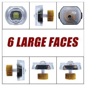 Led Devil Eye Lens Light Multi Angle Structure Source image showing front, side, rear, top, and bottom structure views.