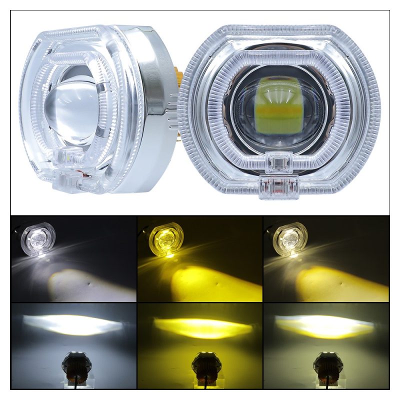 Led Devil Eye Lens Light Product Beam Reference Source image showing product views plus white, yellow, and white-yellow beam references.
