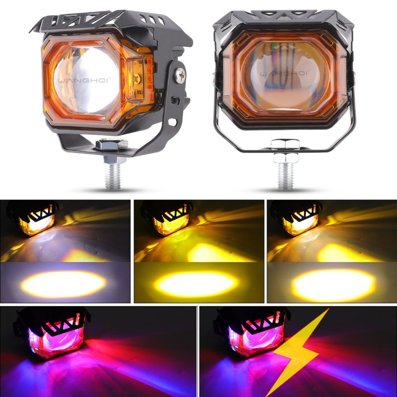 Led Lens Big Steel Cannon Spotlight Beam Color Reference Source image showing white, yellow, yellow-white, and red-blue beam/color references.