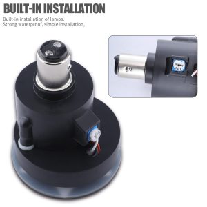 Led Six Leaf Motorcycle Flashing Brake Light Built In Installation Built-in installation reference showing rear body, base, and waterproof source-graphic wording; confirm final installation fit by model.