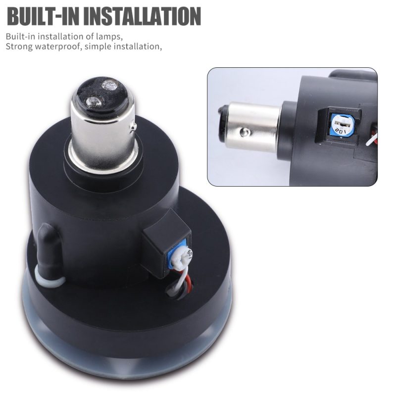 Led Six Leaf Motorcycle Flashing Brake Light Built In Installation Built-in installation reference showing rear body, base, and waterproof source-graphic wording; confirm final installation fit by model.