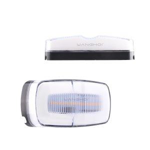 Light-guide rectangular LED warning light white side view