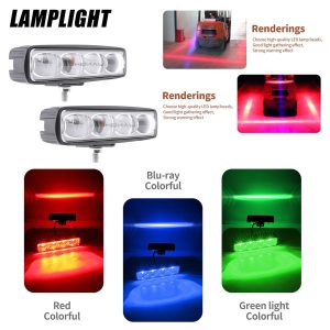 Red, blue, and green light-effect references from the supplied product folder.