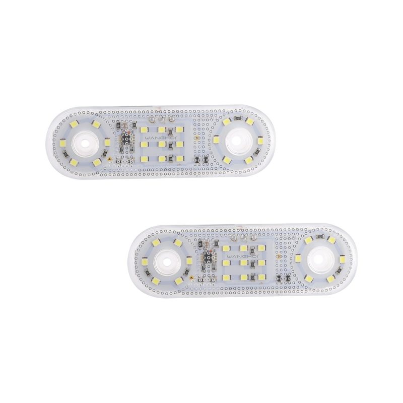 Long oval LED width indicator side marker white pair