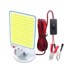 Magnetic base LED work light with alligator clips
