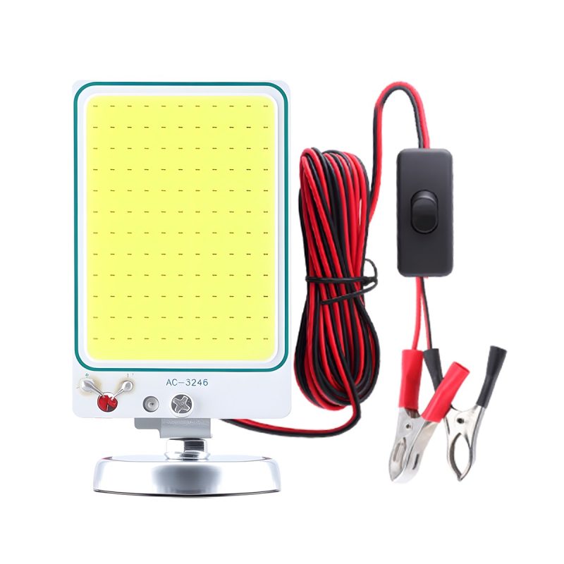 Magnetic base LED work light product view with wiring