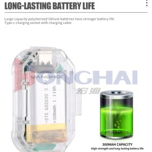 Built-in battery reference; source image shows 300mAh capacity wording to confirm before quotation.