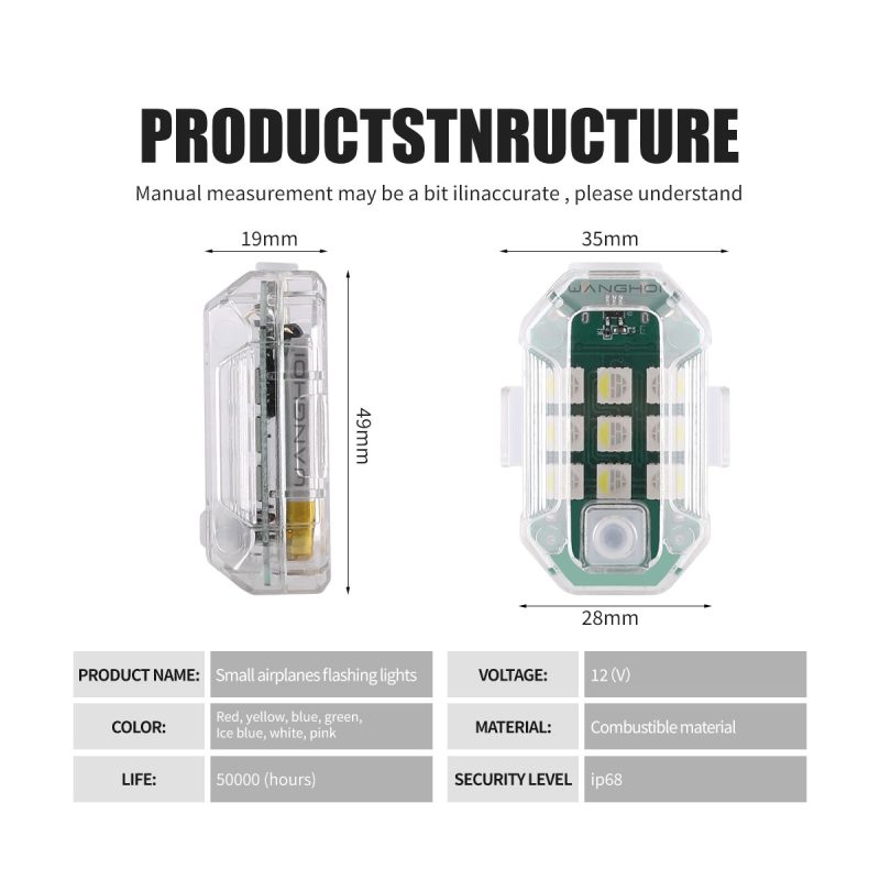 Mini Clip On Led Flashing Warning Light Color Options 03 Mini Clip Warning Structure Structure reference for mini clip-on LED flashing warning light