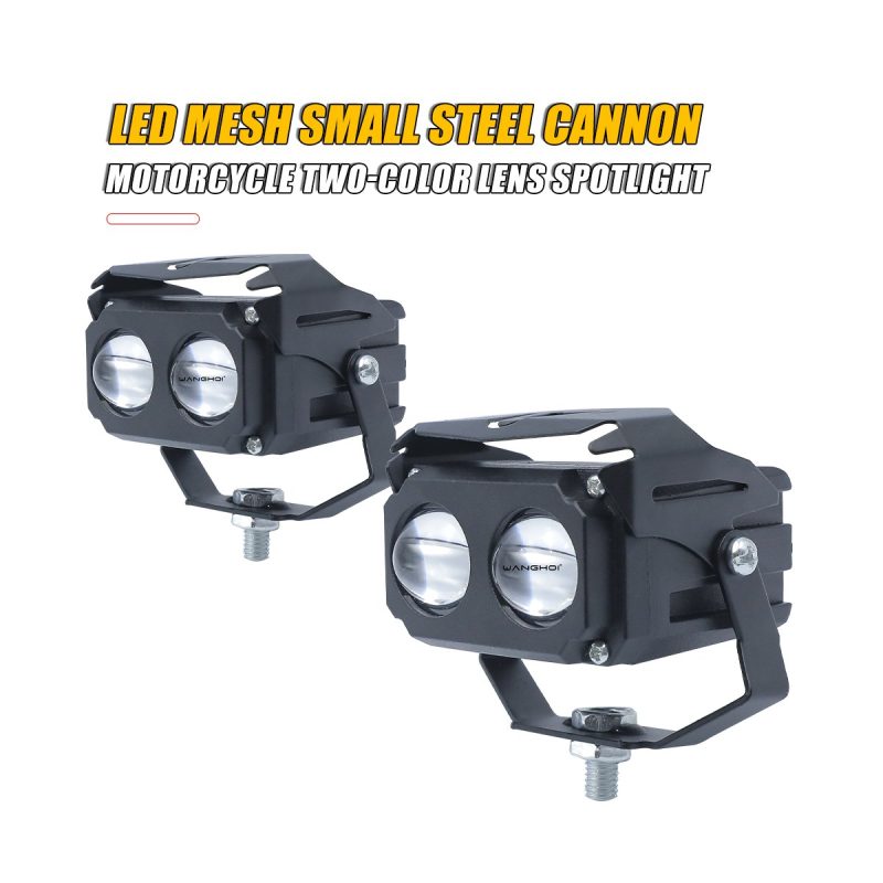 Mini Steel Cannon Led Grille Spotlight Pair 05 Mini Steel Cannon Pair Pair angle view of mini steel cannon LED grille spotlights