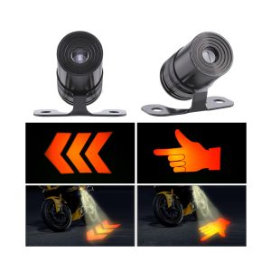Motorcycle Angel Wing Projection Led Light Pattern Reference Source projection pattern reference showing orange wing, arrow, and hand light effects.